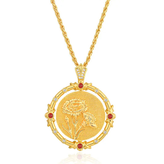 Elegant gold spinner necklace